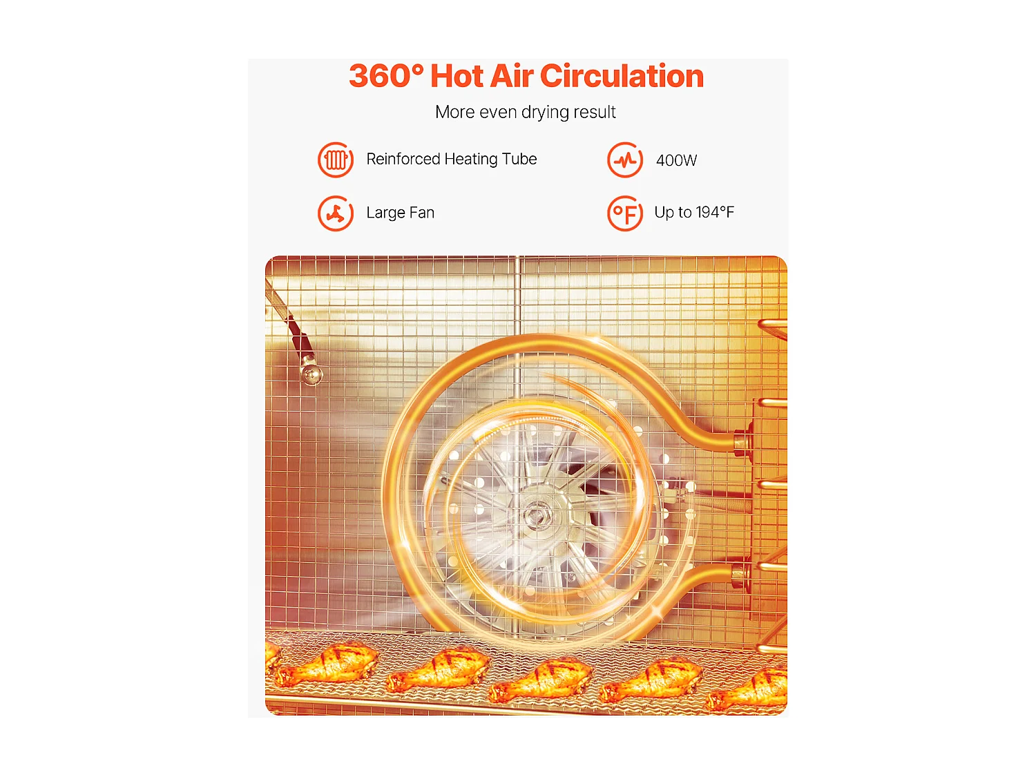 Déshydrateur Alimentaire SucceBuy, 6 Plateaux-Acier Inoxydable, 400W, pour le Séchage Saccadé et de Fruit