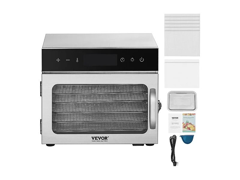 Déshydrateur Alimentaire SucceBuy, 6 Plateaux-Acier Inoxydable, 400W, pour le Séchage Saccadé et de Fruit