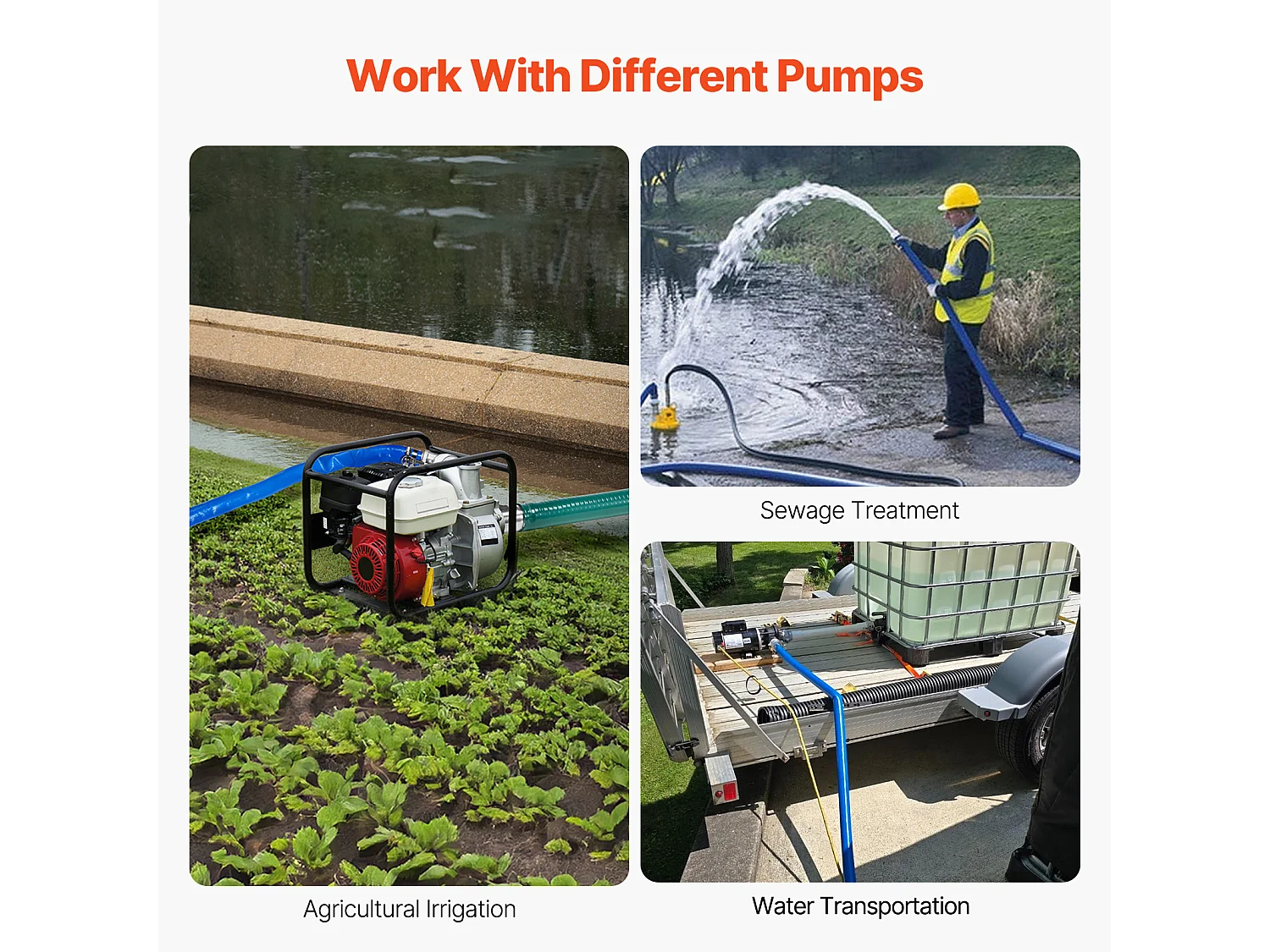 Tuyau de Lavage à Contre-Courant SucceBuy, 38,1mmx30,48m, PVC Bleu, Raccordements Complets, Pour Usines, Piscines, Chantiers de construction