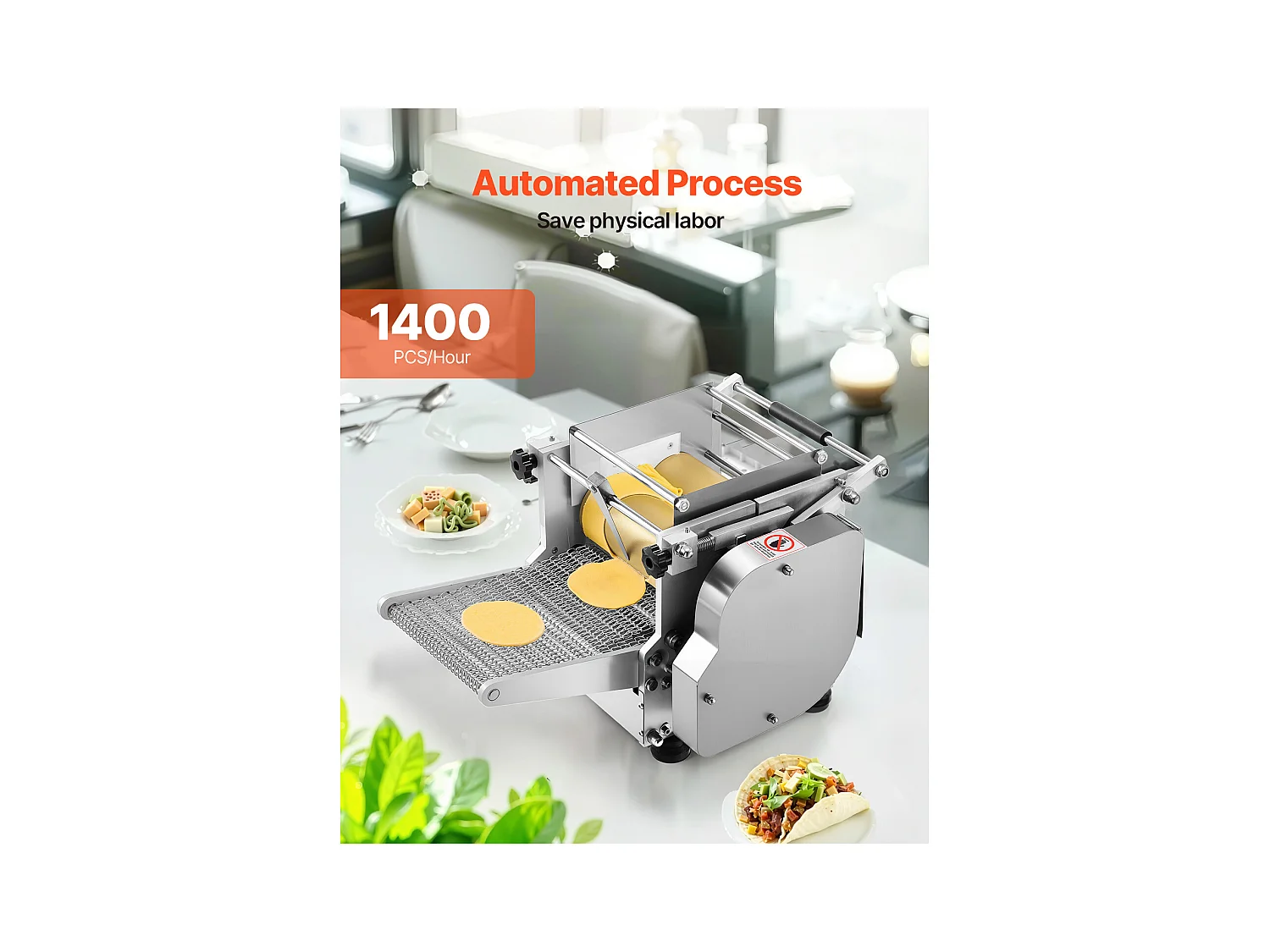 Macchina Automatica per Tortillas SucceBuy, di Mais, Diametro 14 cm, per Ristoranti a Domicilio, Food Truck, Ristoranti e Bar