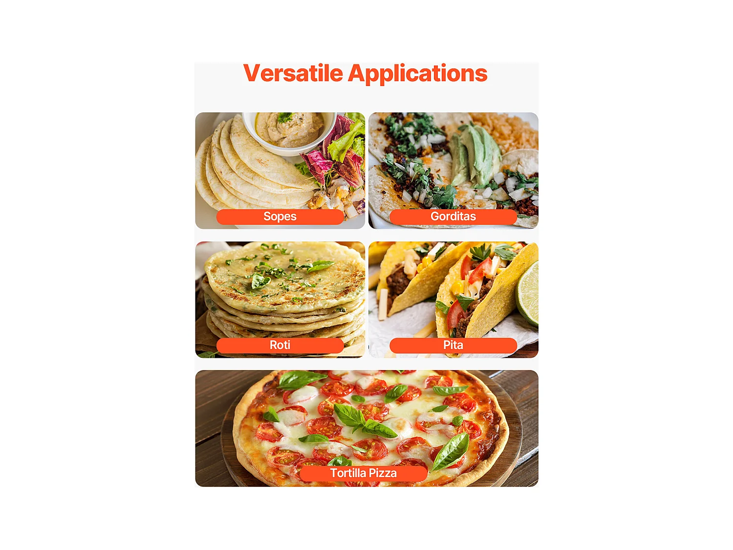 Macchina Automatica per Tortillas SucceBuy, di Mais, Diametro 14 cm, per Ristoranti a Domicilio, Food Truck, Ristoranti e Bar