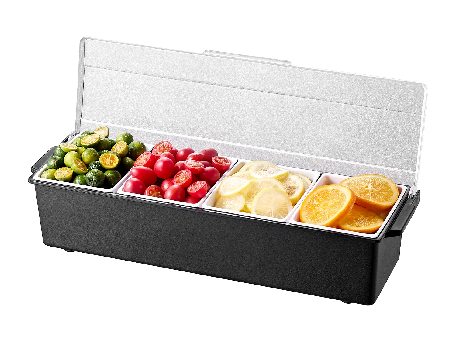 Distributeur d'Épices Réfrigéré SucceBuy, avec 4 Compartiments et Couvercle, 50,3x16,5x11,7 cm