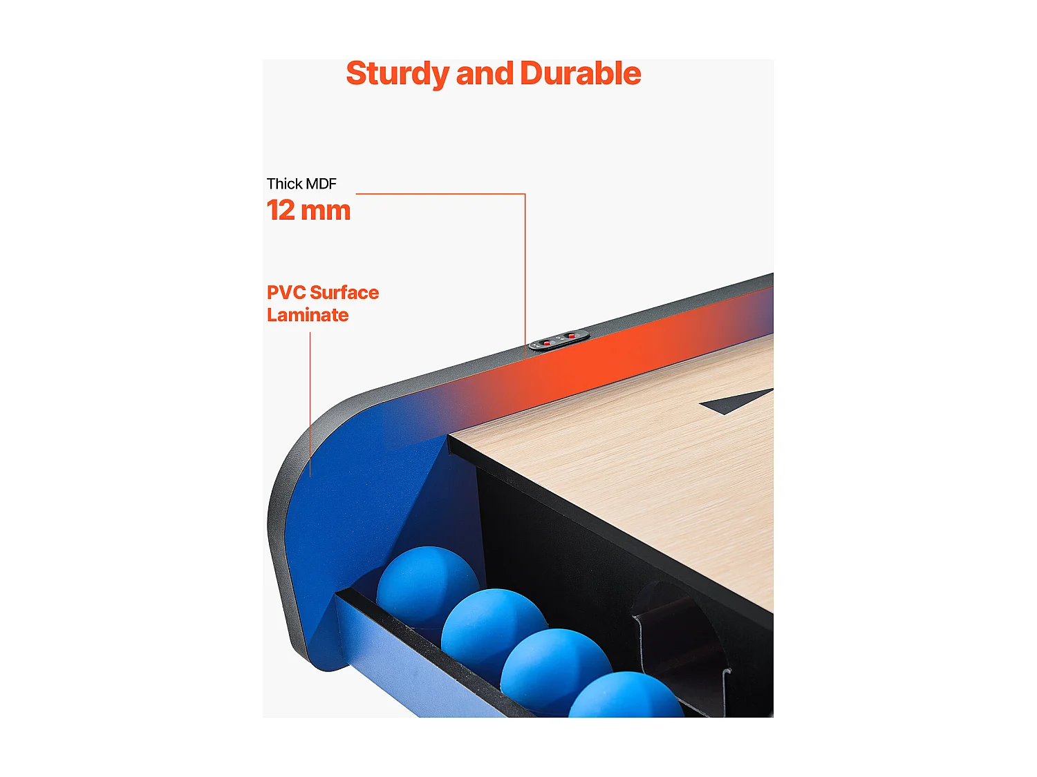 Table de Jeu d'Arcade SucceBuy, Roll & Score 2,4 m, Compteur Électronique, Salle de Jeux Familiale