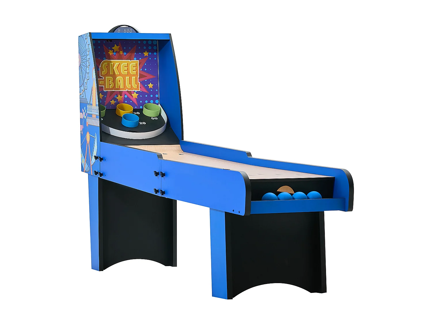 Table de Jeu d'Arcade SucceBuy, Roll & Score 2,4 m, Compteur Électronique, Salle de Jeux Familiale