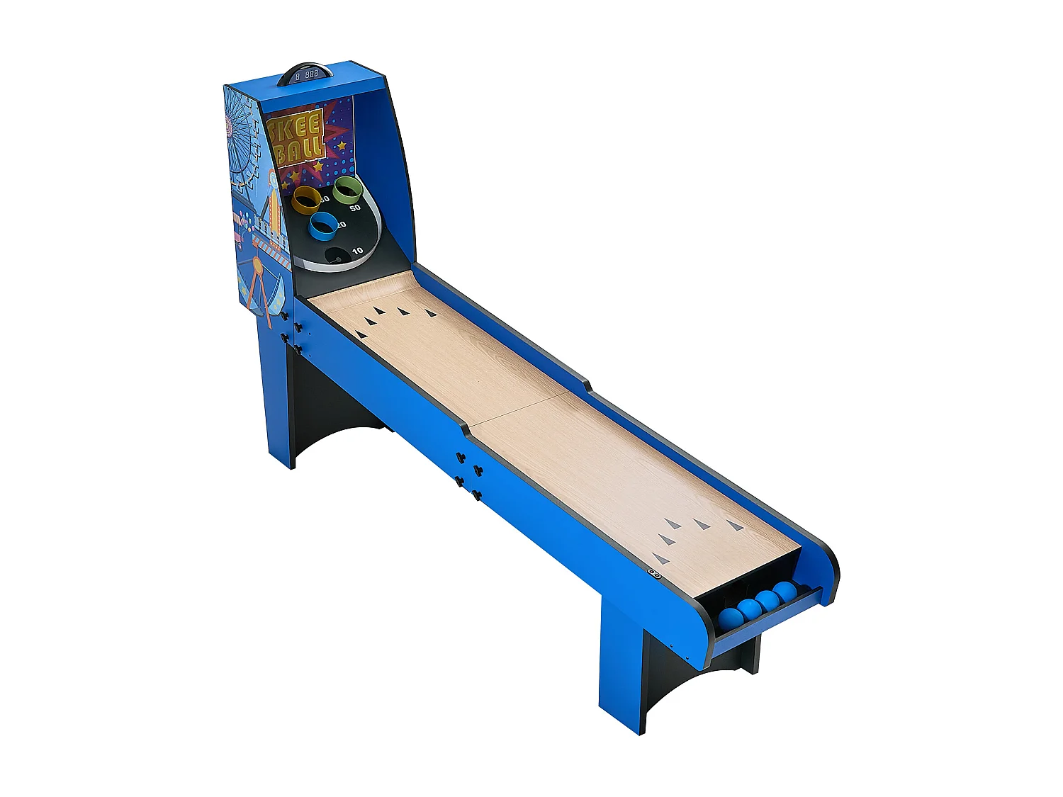 Table de Jeu d'Arcade SucceBuy, Roll & Score 2,4 m, Compteur Électronique, Salle de Jeux Familiale