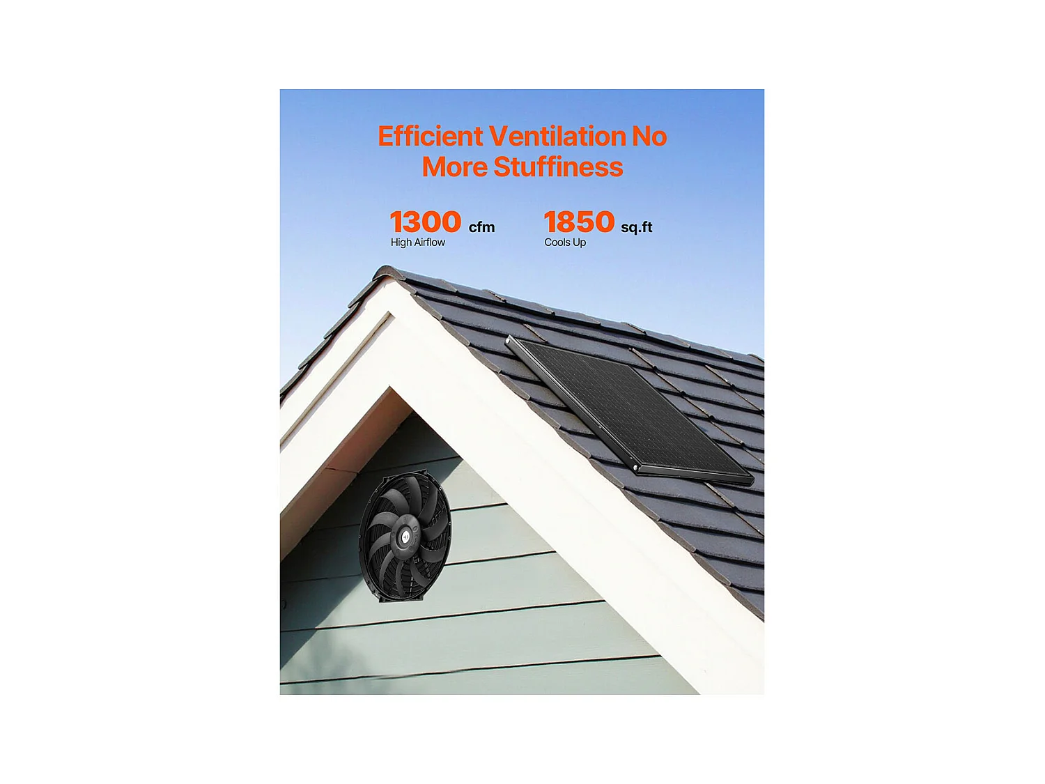 Dachboden-Entlüftungsventilator SucceBuy , Axialventilator, 30,5 cm, 36,8 m³/min mit Einstellbarem Thermostat