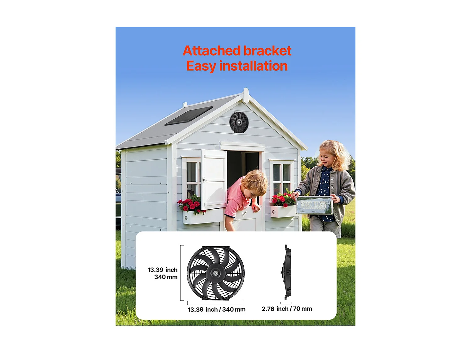 Ventilateur d'Extraction de Grenier SucceBuy, Ventilateur de Pignon, 30,5 cm, 36,8 m³/min avec Thermostat Ajustable