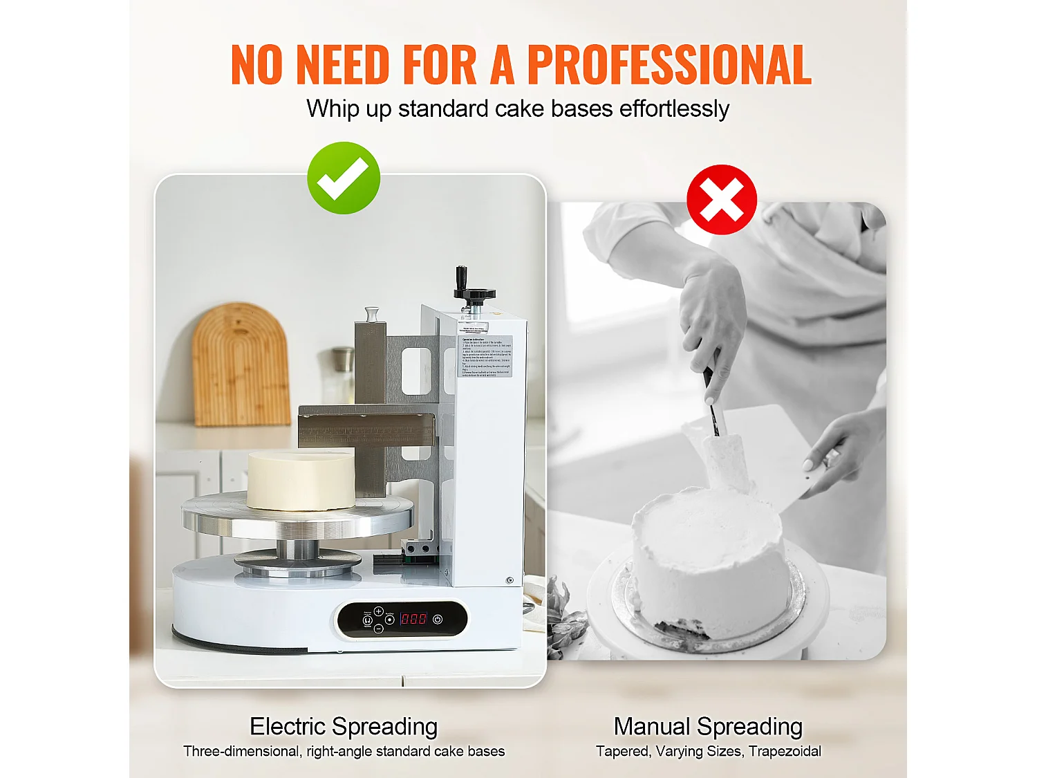 Taartdecoratiemachine SucceBuy, voor Taarten van 10,2-30,5 cm