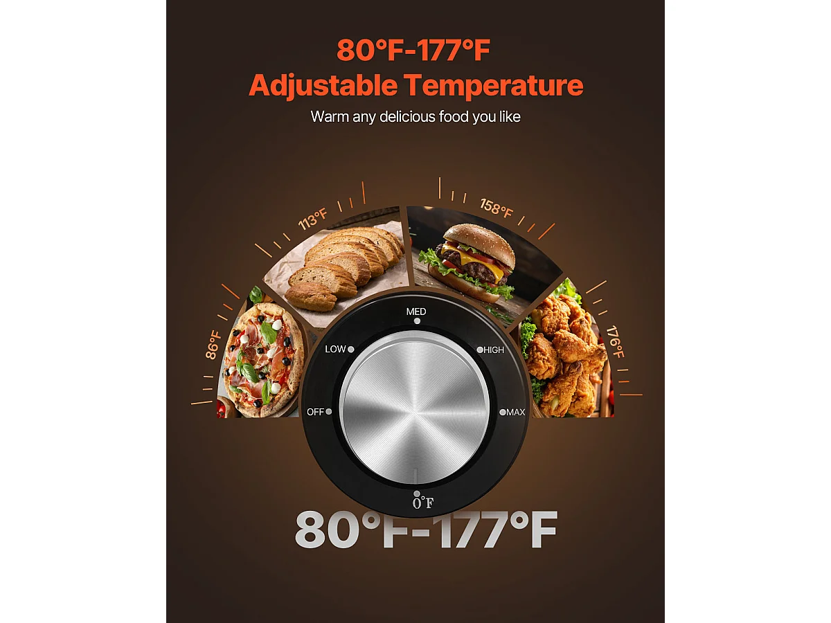 Chauffe-Plats SucceBuy, Armoire de Concession à 16 Niveaux, avec Bac à Eau pour Réchauffer