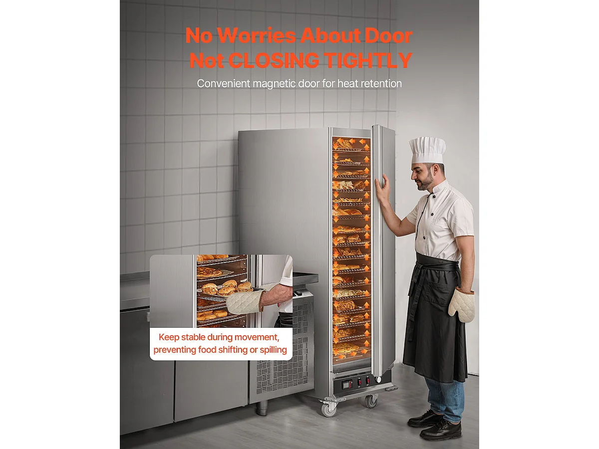 Chauffe-Plats SucceBuy, Armoire de Concession à 16 Niveaux, avec Bac à Eau pour Réchauffer