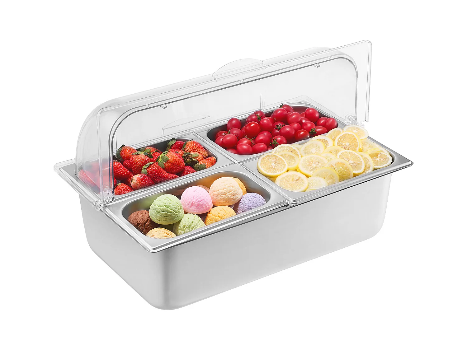 Conteneur d'Affichage Alimentaire de Comptoir SucceBuy, avec le Plateau de 4 Condiments de Casserole