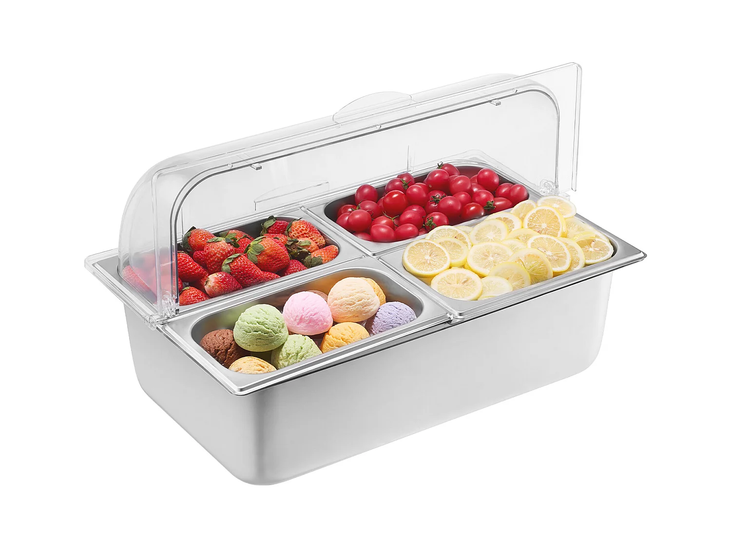 Conteneur d'Affichage Alimentaire de Comptoir SucceBuy, avec le Plateau de 4 Condiments de Casserole