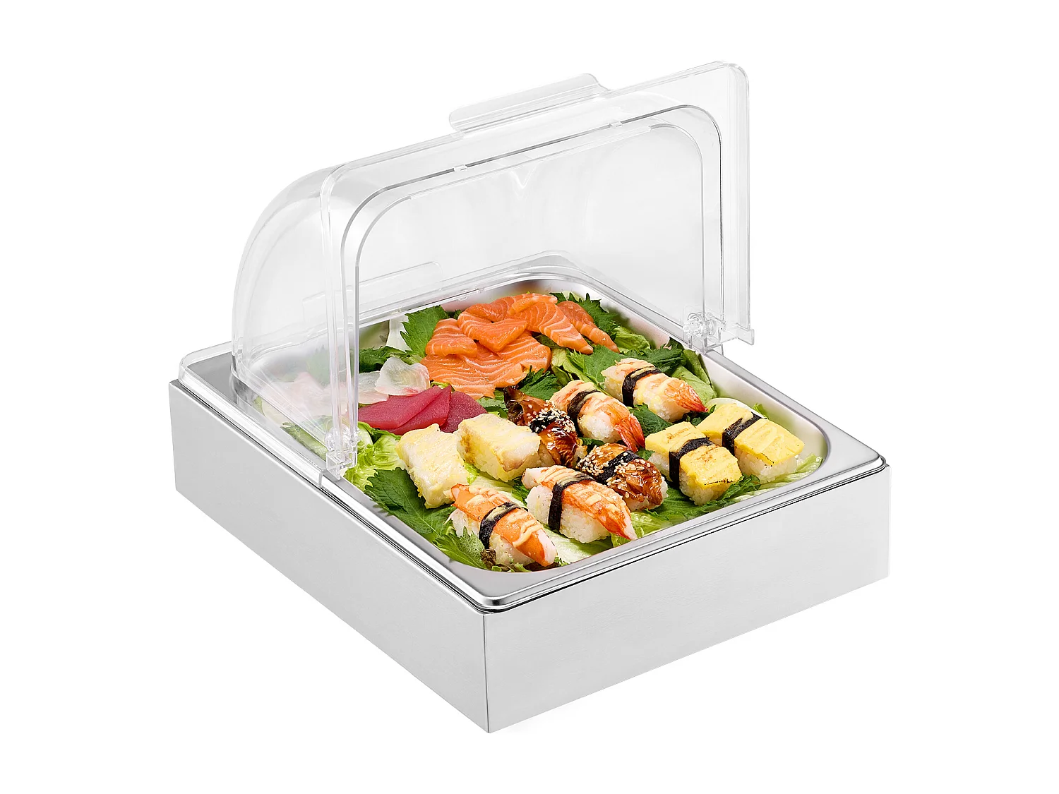 Conteneur d'Affichage Alimentaire de Comptoir SucceBuy, Plateau Distributeur de Buffet Traiteur Contenant de Service 1/2 Contenant