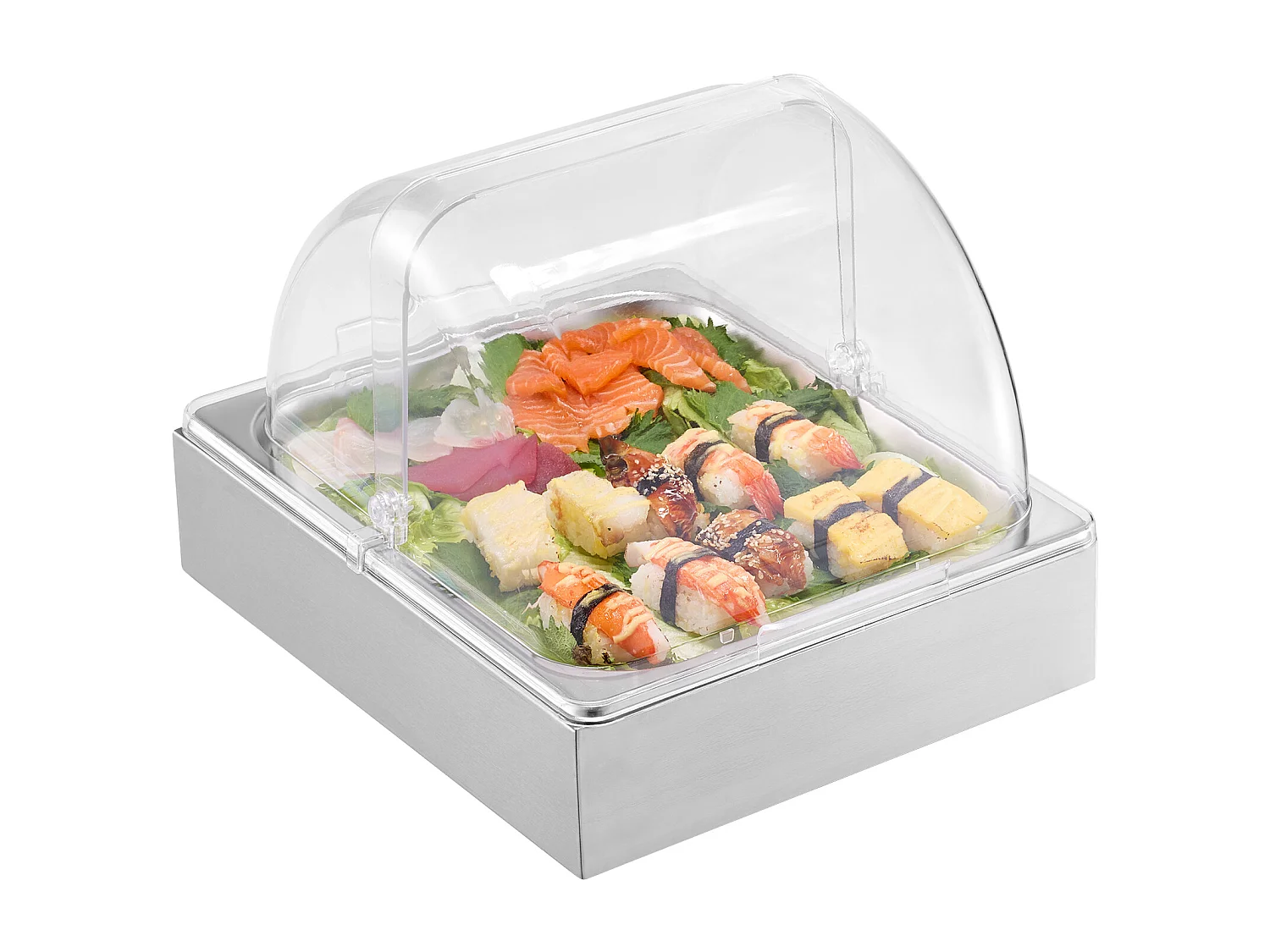 Conteneur d'Affichage Alimentaire de Comptoir SucceBuy, Plateau Distributeur de Buffet Traiteur Contenant de Service 1/2 Contenant