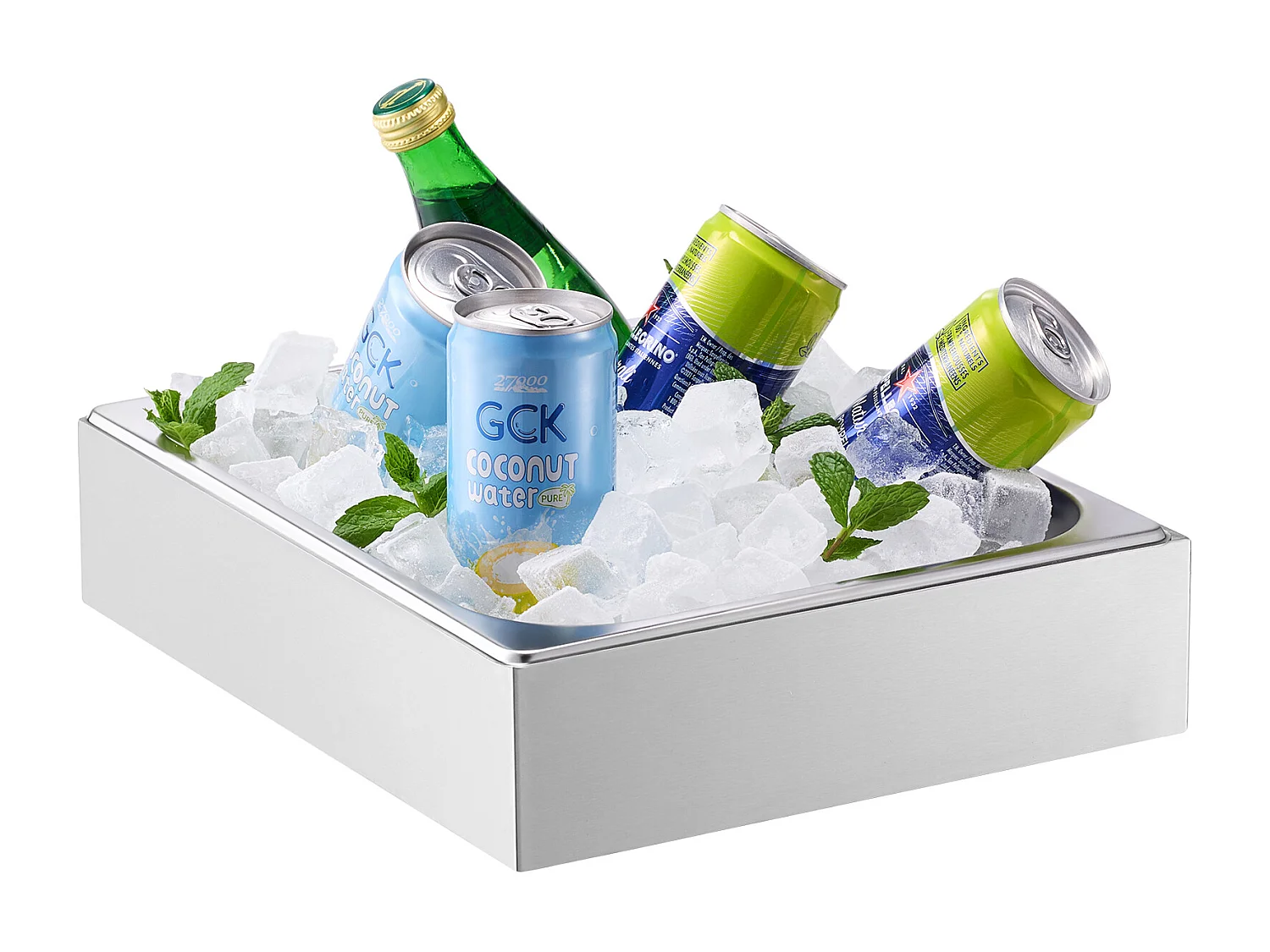 Conteneur d'Affichage Alimentaire de Comptoir SucceBuy, Plateau Distributeur de Buffet Traiteur Contenant de Service 1/2 Contenant