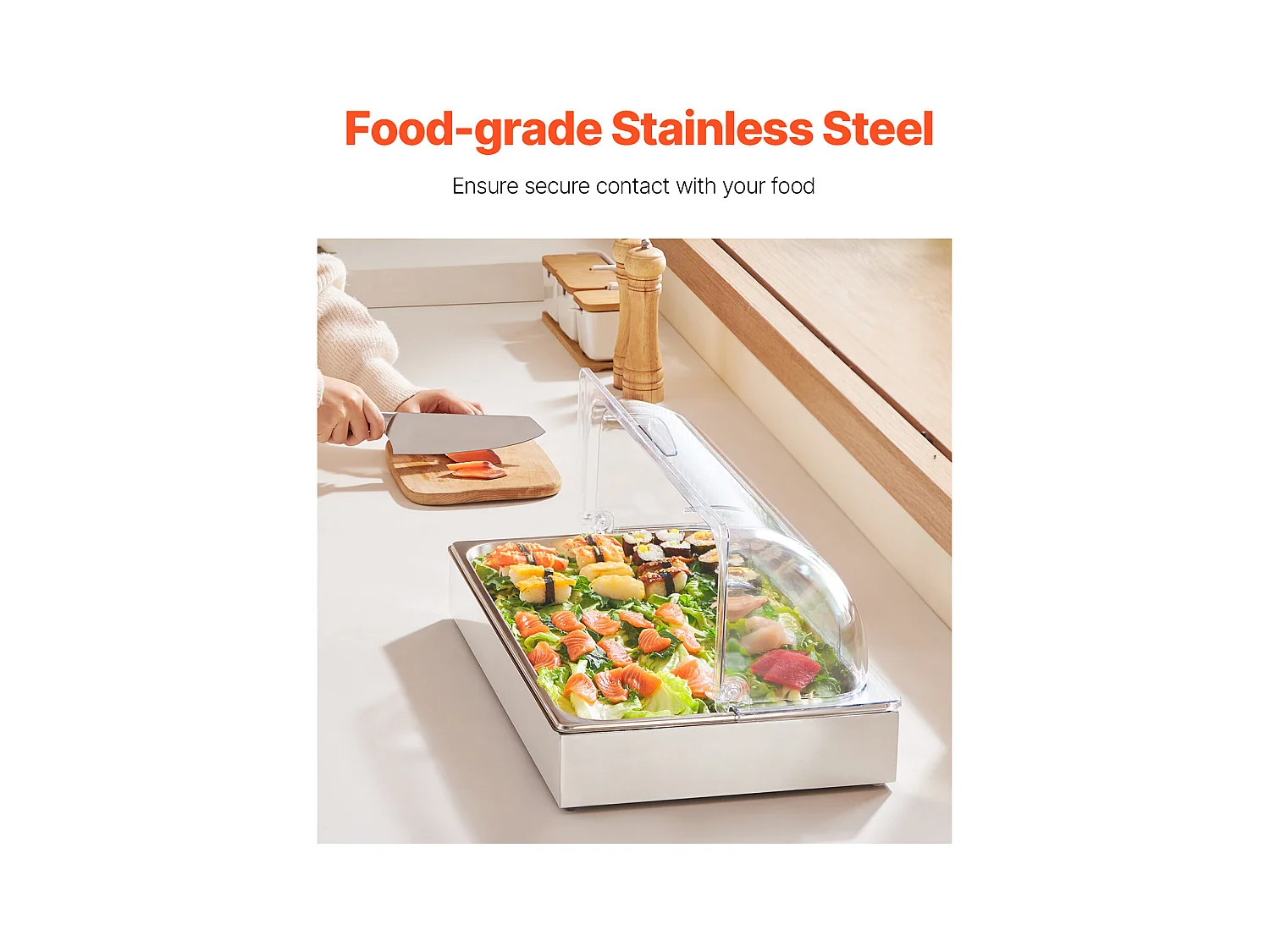 Conteneur d'Affichage Alimentaire de Comptoir SucceBuy, avec Couvercle pour Condiments