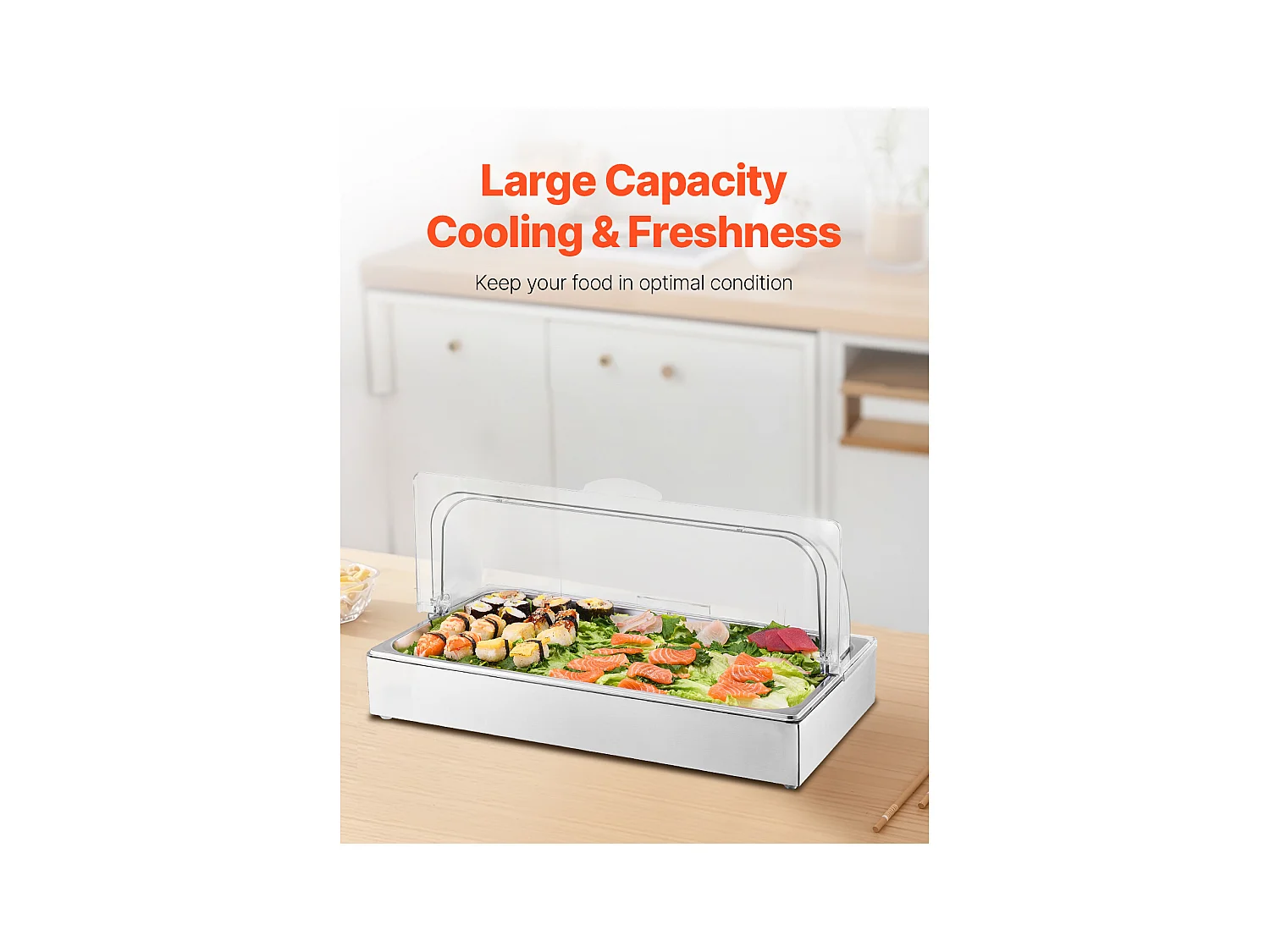 Conteneur d'Affichage Alimentaire de Comptoir SucceBuy, avec Couvercle pour Condiments