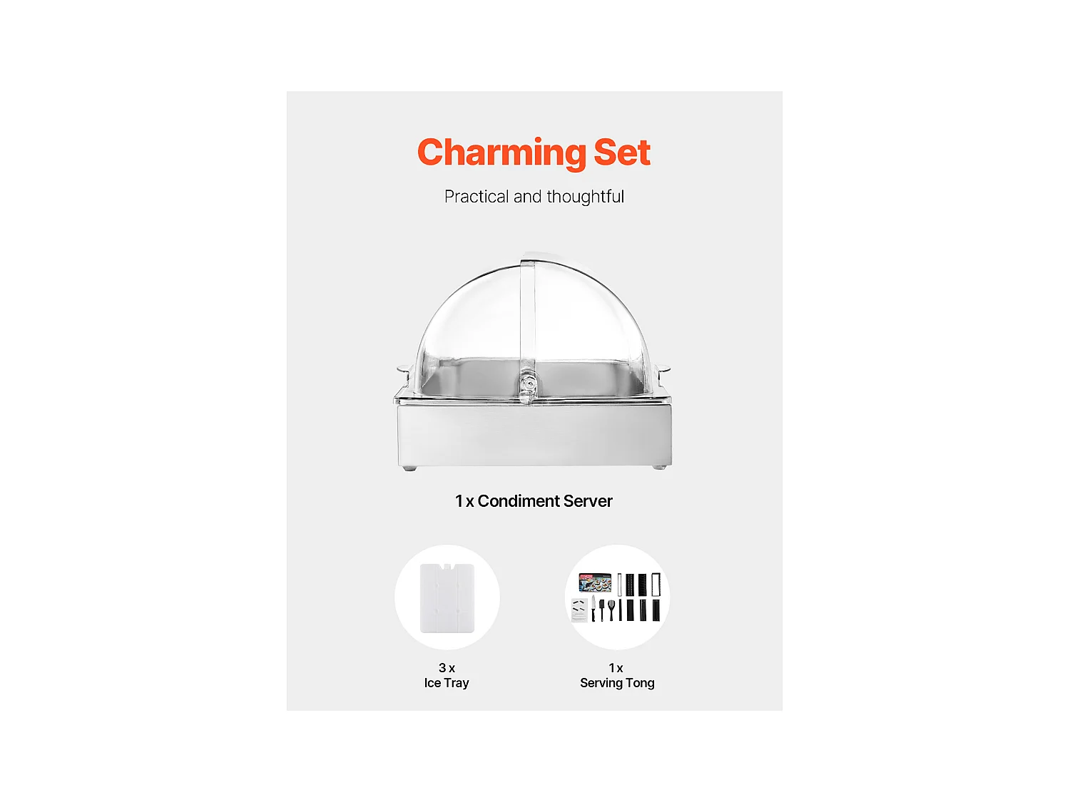 Conteneur d'Affichage Alimentaire de Comptoir SucceBuy, avec Couvercle pour Condiments