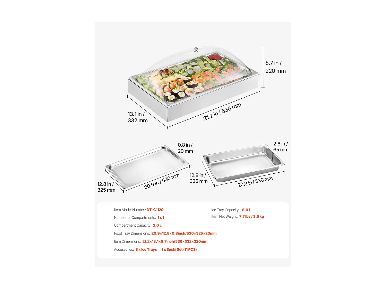 Kruidendispenser SucceBuy, met 1 Compartiment en Gebogen Deksel, 1 Compartiment, Roestvrij Staal, Robuust en Eenvoudig te Reinigen