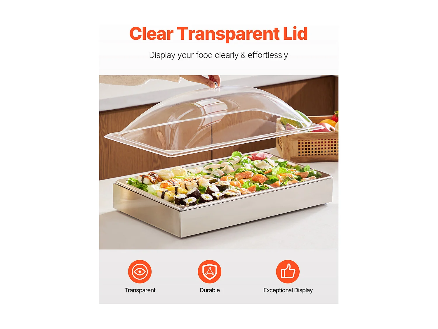 Kruidendispenser SucceBuy, met 1 Compartiment en Gebogen Deksel, 1 Compartiment, Roestvrij Staal, Robuust en Eenvoudig te Reinigen