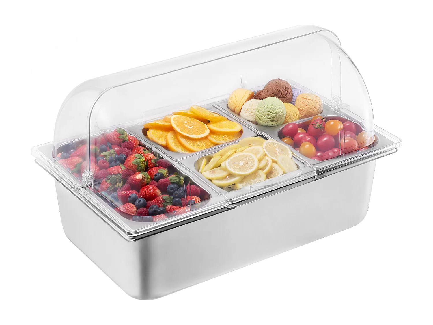 Conteneur d'Affichage Alimentaire de Comptoir SucceBuy, avec le Plateau de 5 Condiments de Casserole