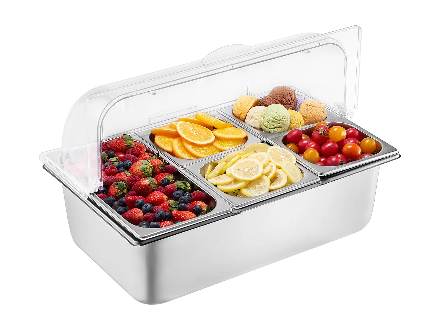 Conteneur d'Affichage Alimentaire de Comptoir SucceBuy, avec le Plateau de 5 Condiments de Casserole