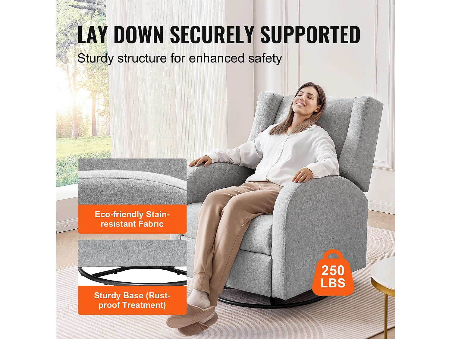 Fauteuil Inclinable et Pivotant Électrique SucceBuy, à Angle Réglable, Gris Clair