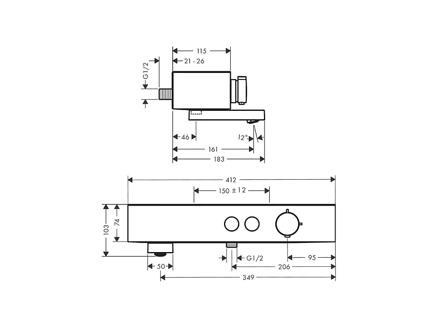 Mitigeur baignoire thermostatique HANSGROHE ShowerTablet Select 400 bronze brossé