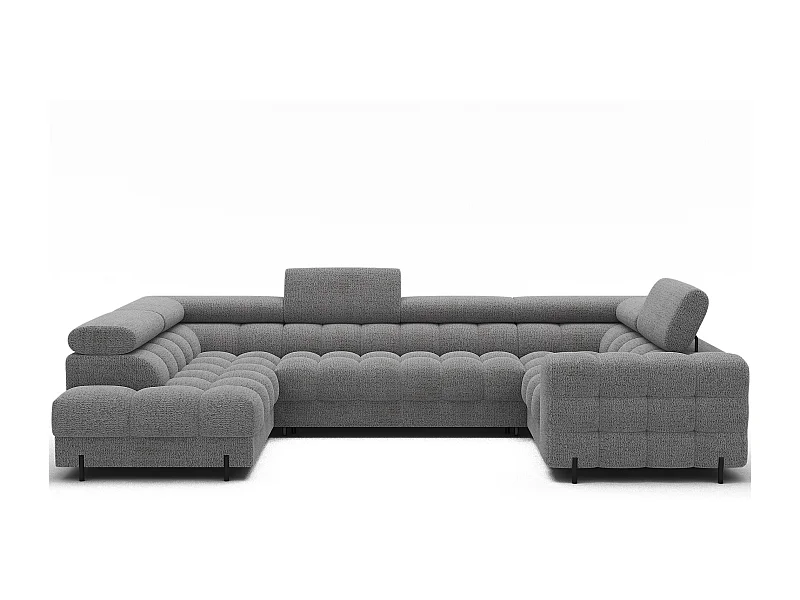 Ecksofa Brasilia UL/Stoffbezug/Bett&Bettbox/Beige-Bouclé