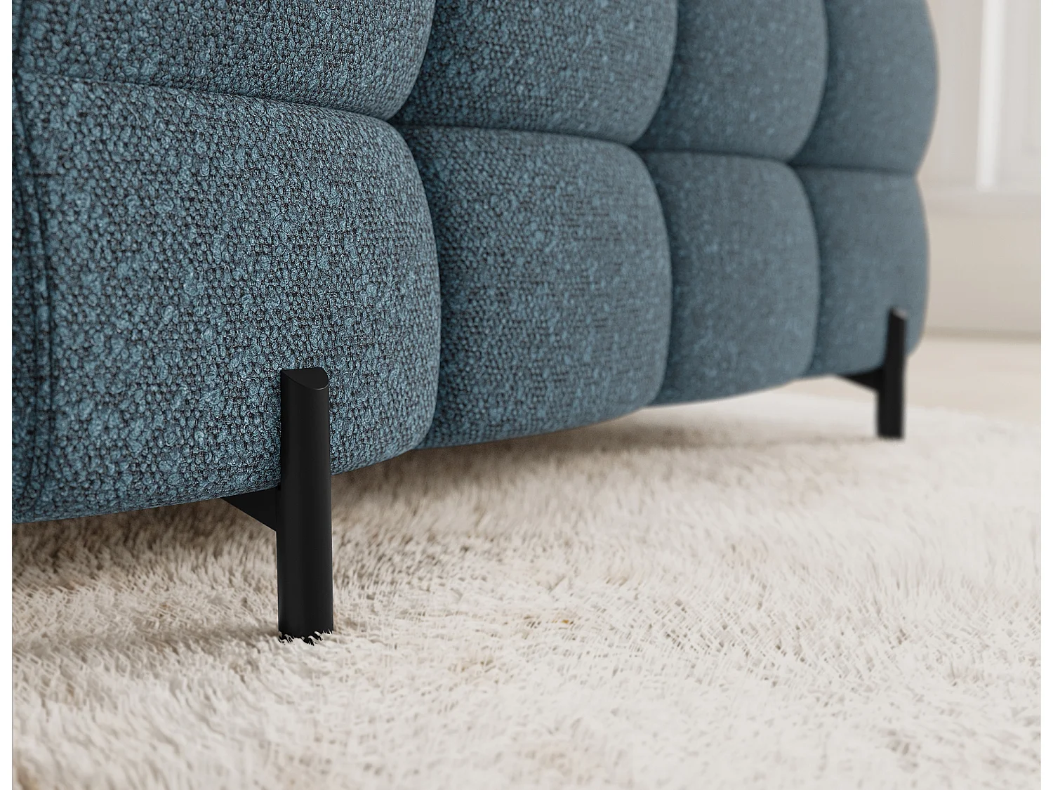 Ecksofa Brasilia UL/Stoffbezug/Bett&Bettbox/Blau