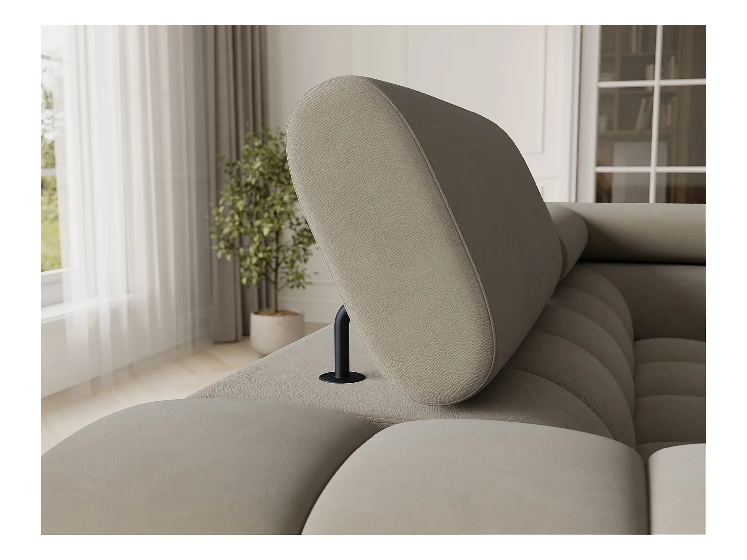 Canapé d'angle Brasilia UR/revêtement en tissu/lit et coffre de lit/Gris