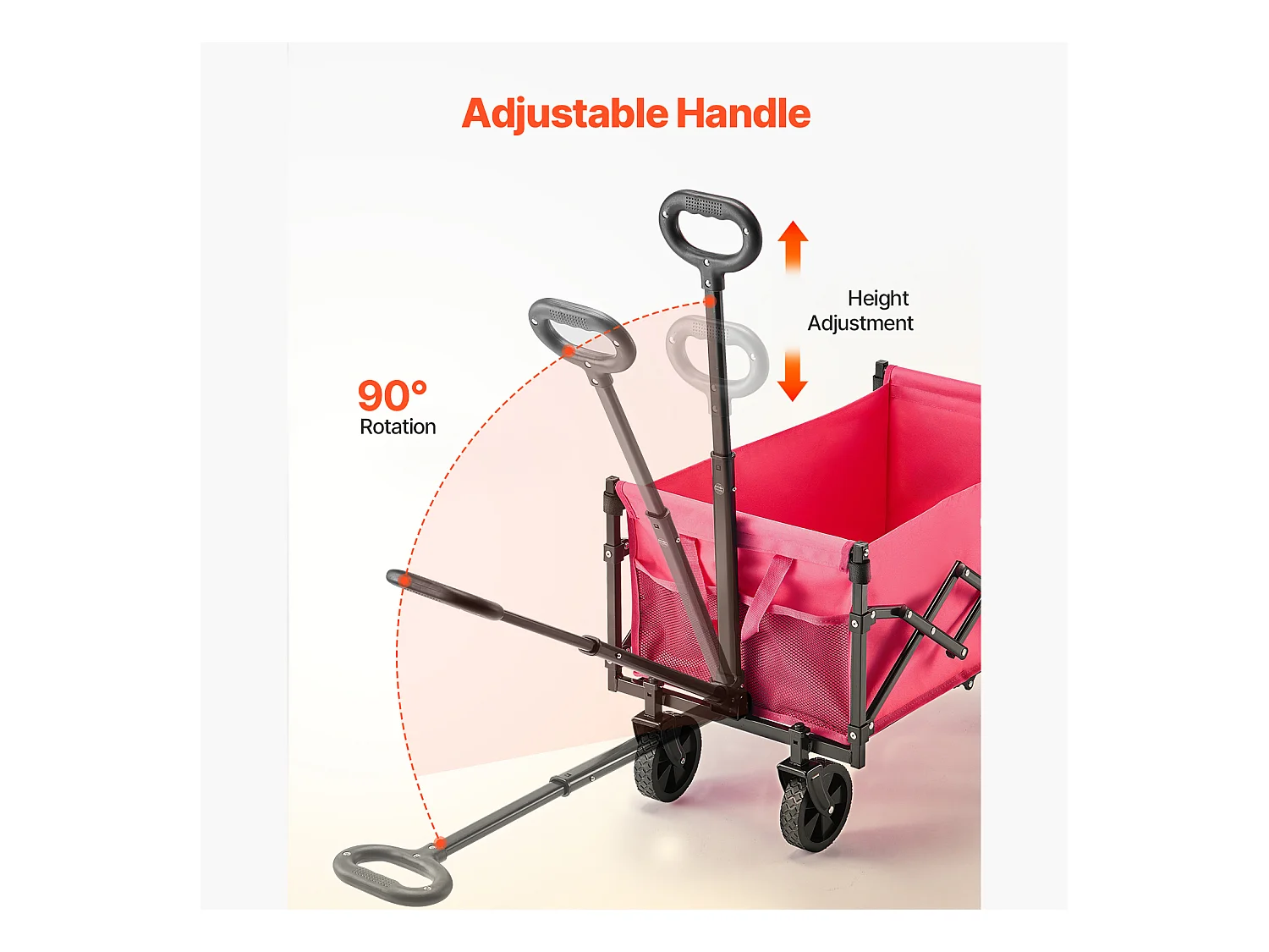 Chariot de Transport SucceBuy Chariot de Jardin Pliable Robuste Extérieur 120 L 102 kg Rose