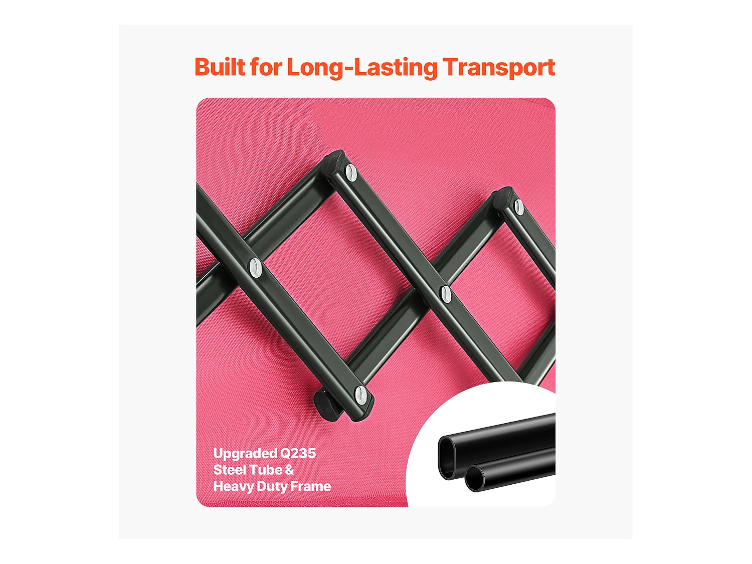 Chariot de Transport SucceBuy Chariot de Jardin Pliable Robuste Extérieur 120 L 102 kg Rose