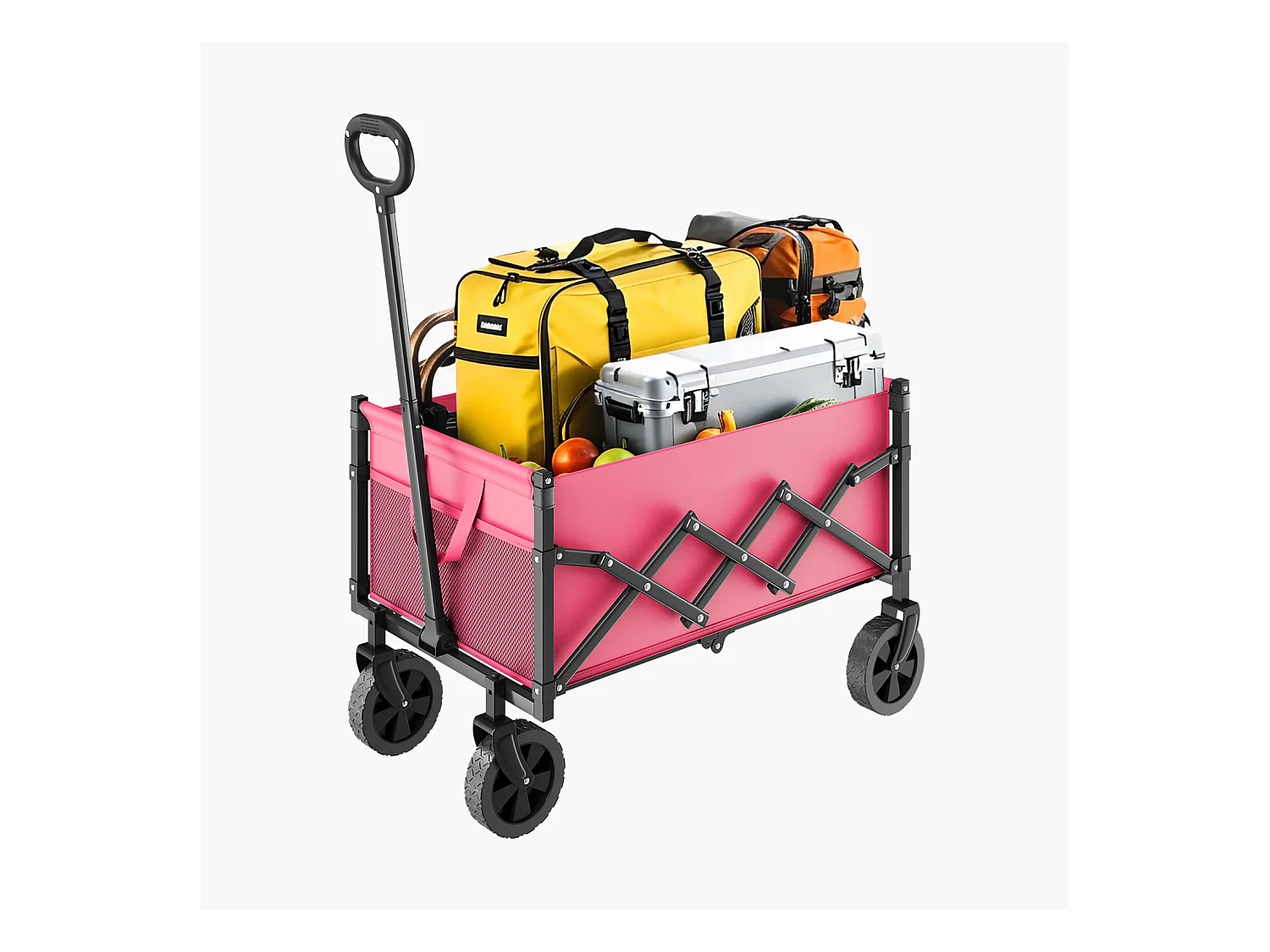 Chariot de Transport SucceBuy Chariot de Jardin Pliable Robuste Extérieur 120 L 102 kg Rose