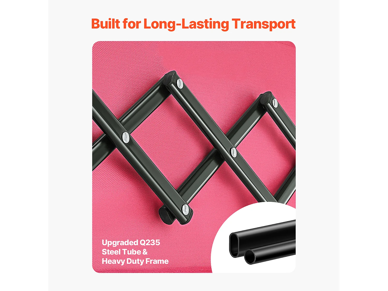 Chariot de Transport SucceBuy Chariot de Jardin Pliable Robuste Extérieur 120 L 102 kg Rose