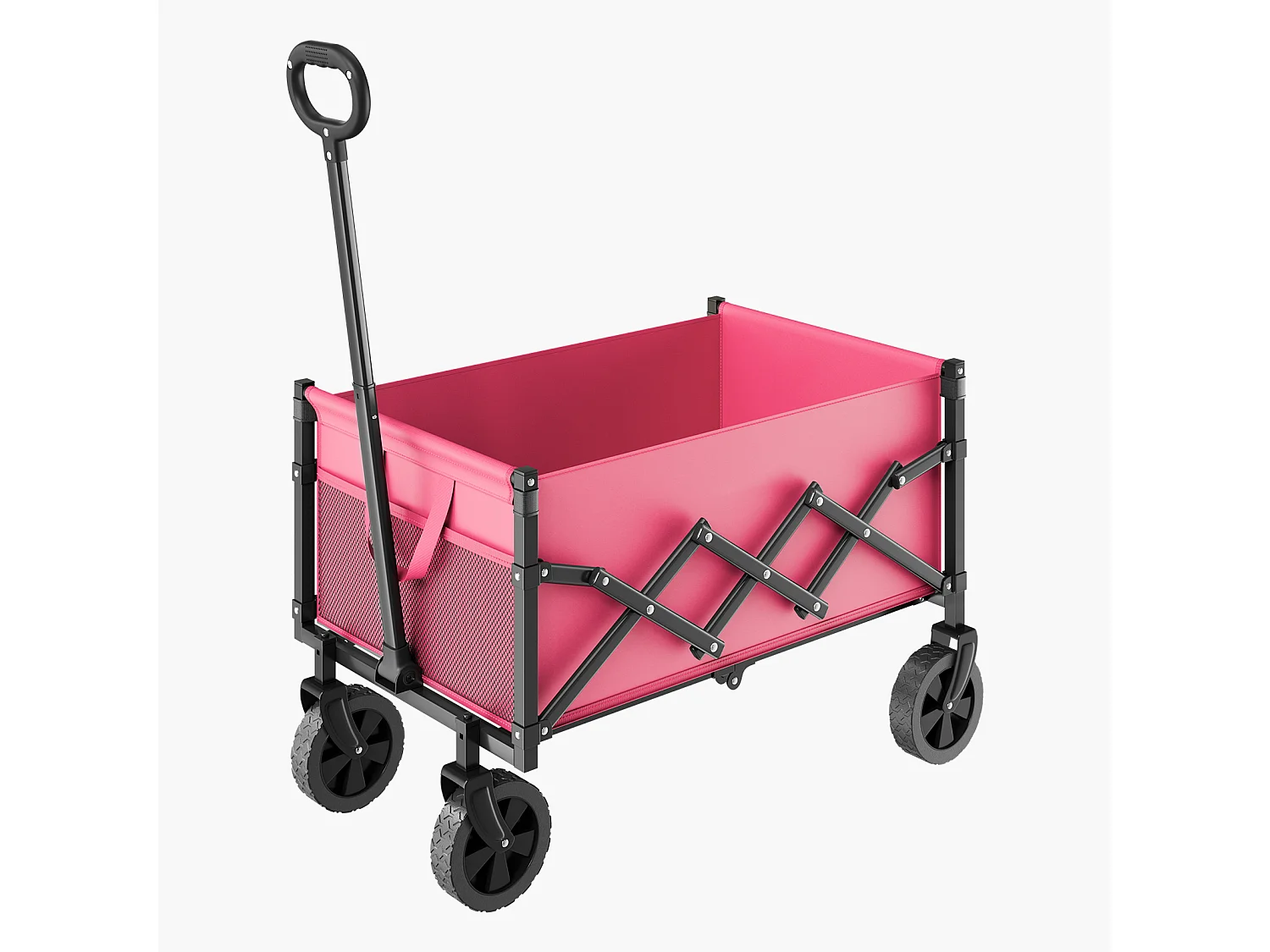 Chariot de Transport SucceBuy Chariot de Jardin Pliable Robuste Extérieur 120 L 102 kg Rose