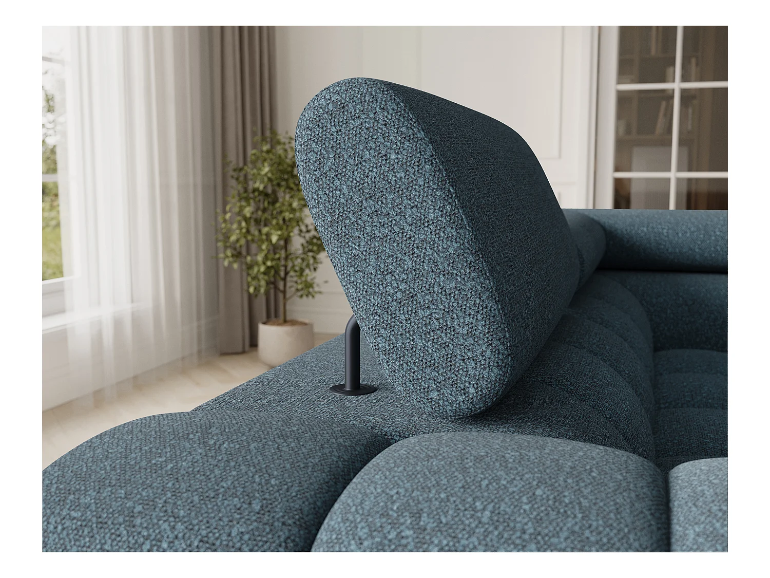 Ecksofa Brasilia UR/Stoffbezug/Bett&Bettbox/Blau