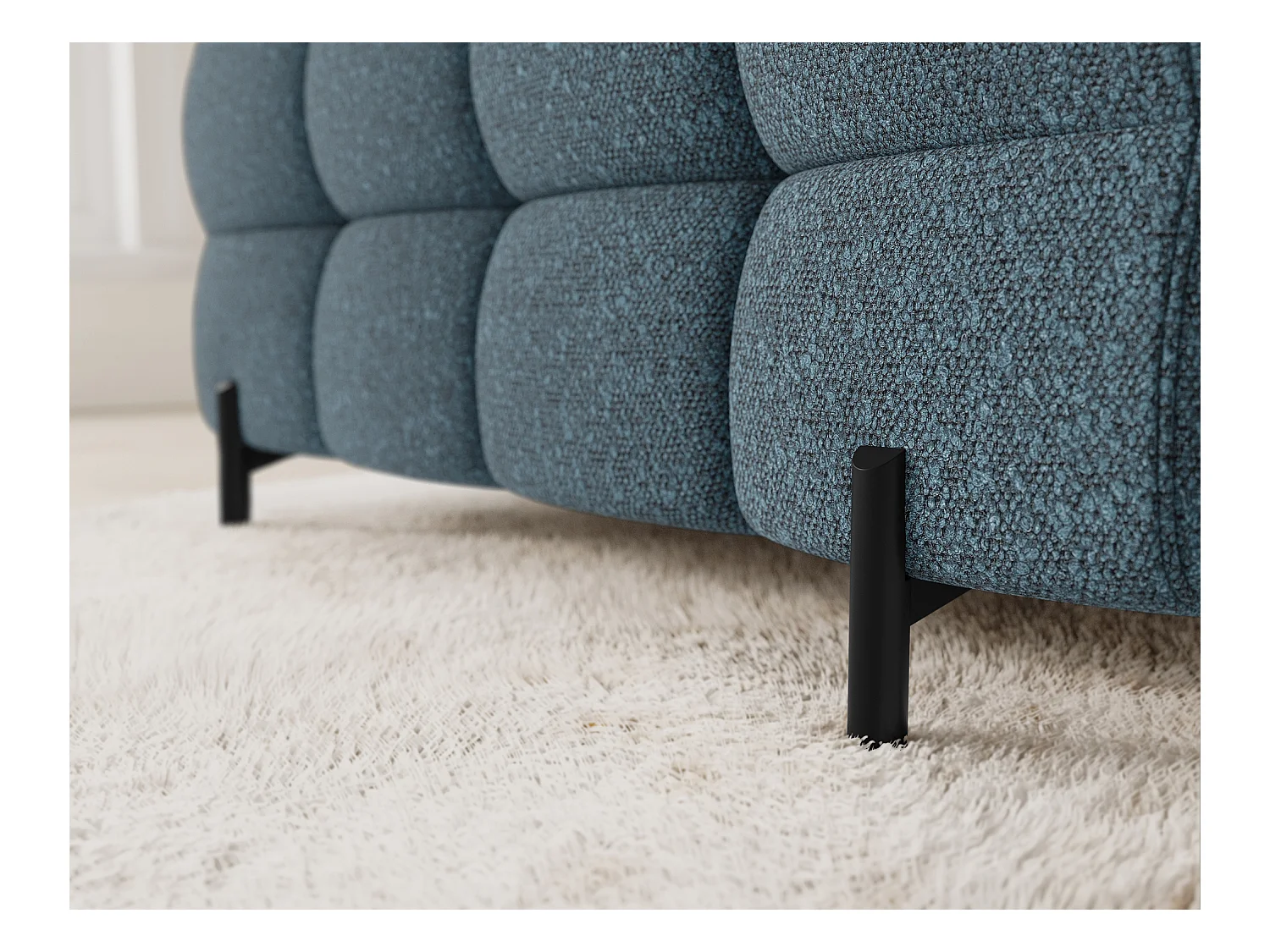 Ecksofa Brasilia UR/Stoffbezug/Bett&Bettbox/Blau