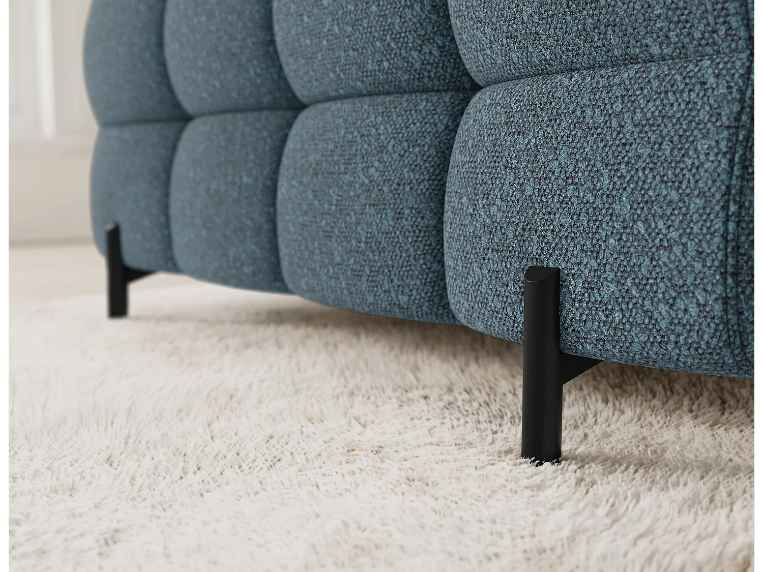 Ecksofa Brasilia UR/Stoffbezug/Bett&Bettbox/Blau