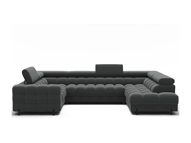 Ecksofa Brasilia UR/Stoffbezug/Bett&Bettbox/Anthrazit