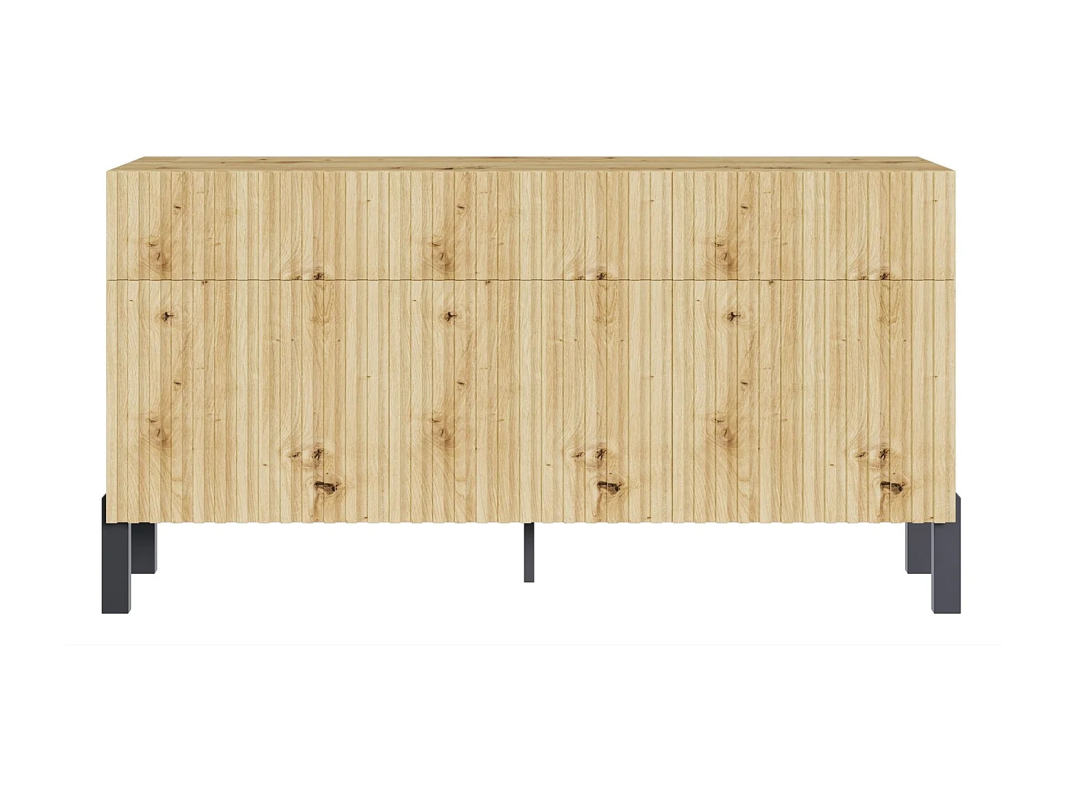 Dressoir met 3 deuren – drie lades en lamellenfront – 154 cm – eiken artisan – TELIRE