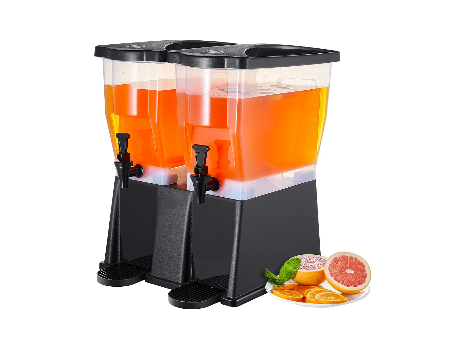 Drankdispenser SucceBuy 2 x Drankdispensers van 11L, Plastic, Standaard en Deksel met Kraantje, voor Feesten, Sap, Thee, Water, Restaurants en Hotels.