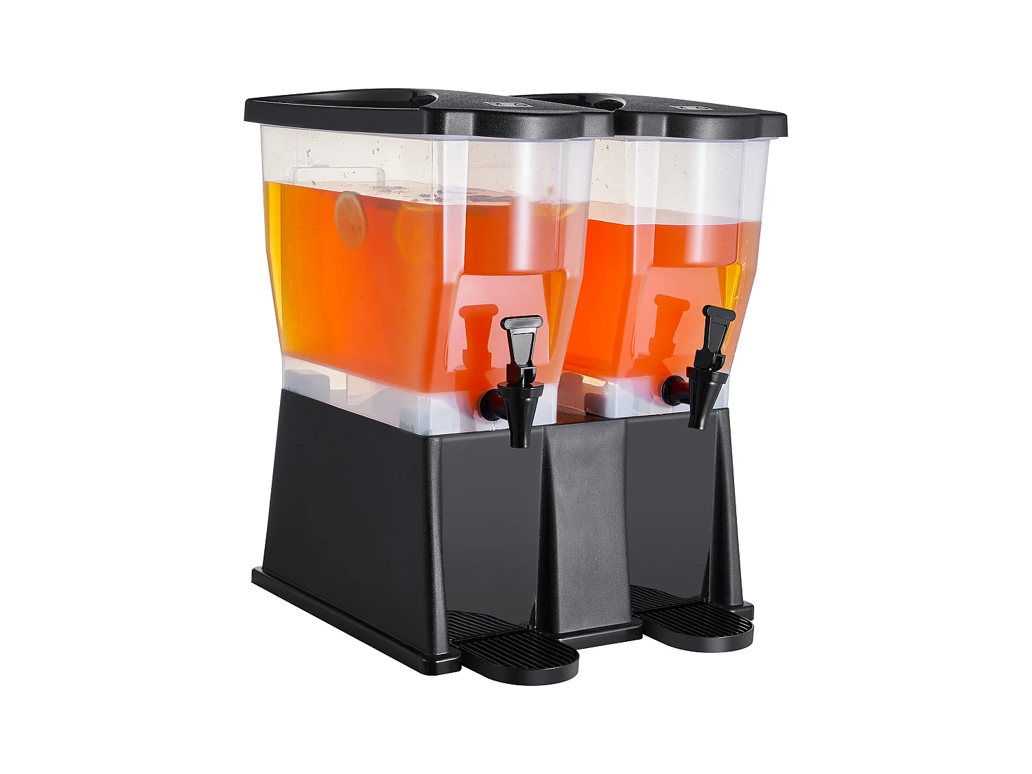 Drankdispenser SucceBuy 2 x Drankdispensers van 11L, Plastic, Standaard en Deksel met Kraantje, voor Feesten, Sap, Thee, Water, Restaurants en Hotels.