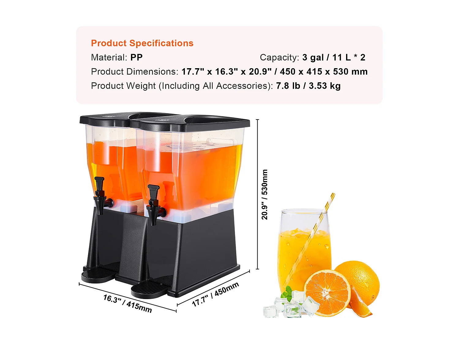 Distributore di Bevande SucceBuy Dispenser di Bevande per Feste in Plastica da 11 Litri con Supporto