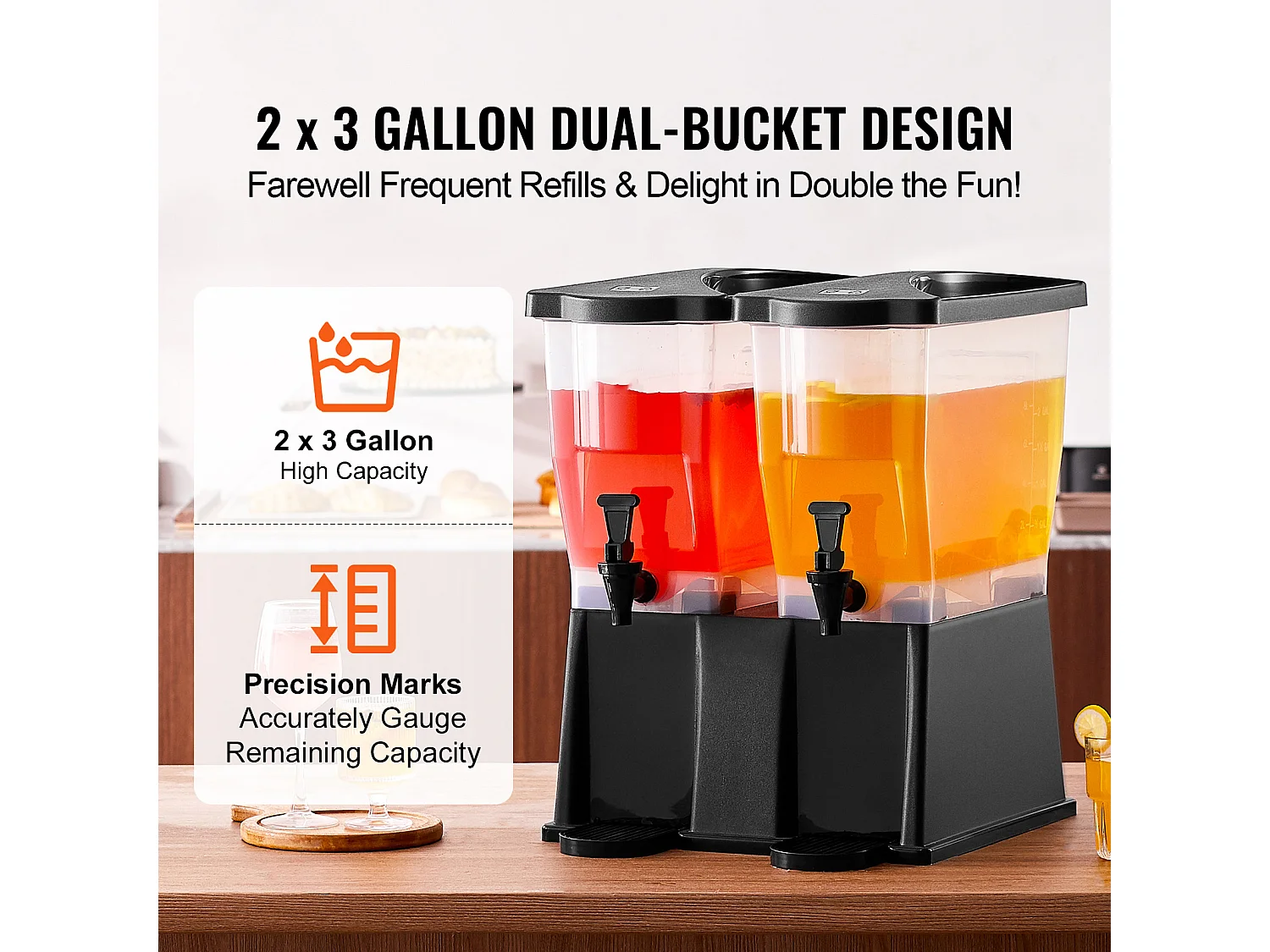 Distributore di Bevande SucceBuy Dispenser di Bevande per Feste in Plastica da 11 Litri con Supporto