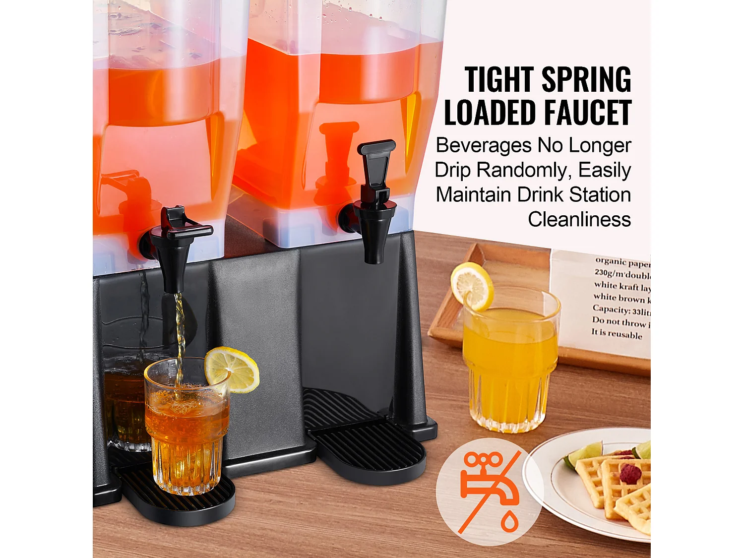 Distributore di Bevande SucceBuy Dispenser di Bevande per Feste in Plastica da 11 Litri con Supporto