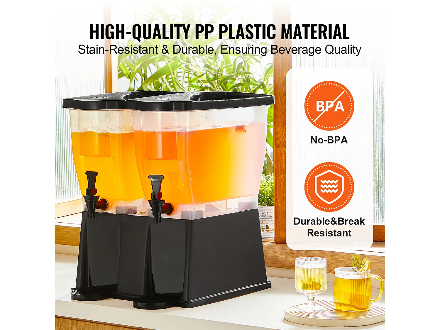 Distributore di Bevande SucceBuy Dispenser di Bevande per Feste in Plastica da 11 Litri con Supporto