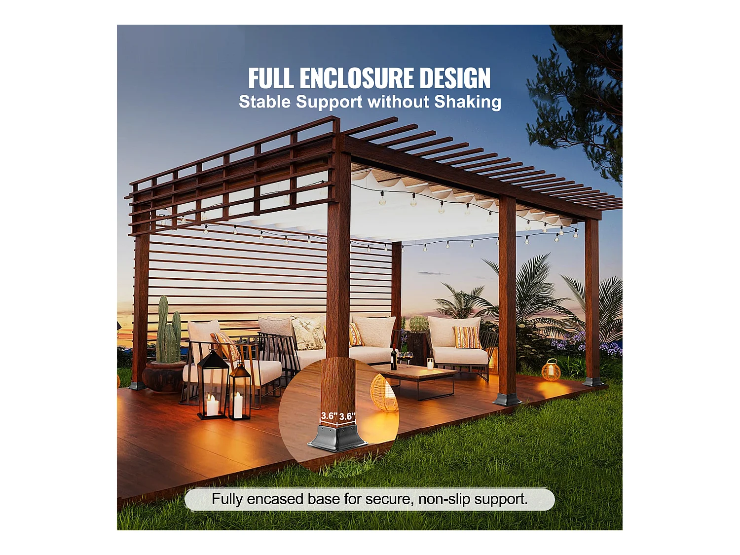 Kit de Supports SucceBuy Lot de 4 Supports de Base de Poteau Robustes 10 × 10 cm pour Ancrages en Bois Standard