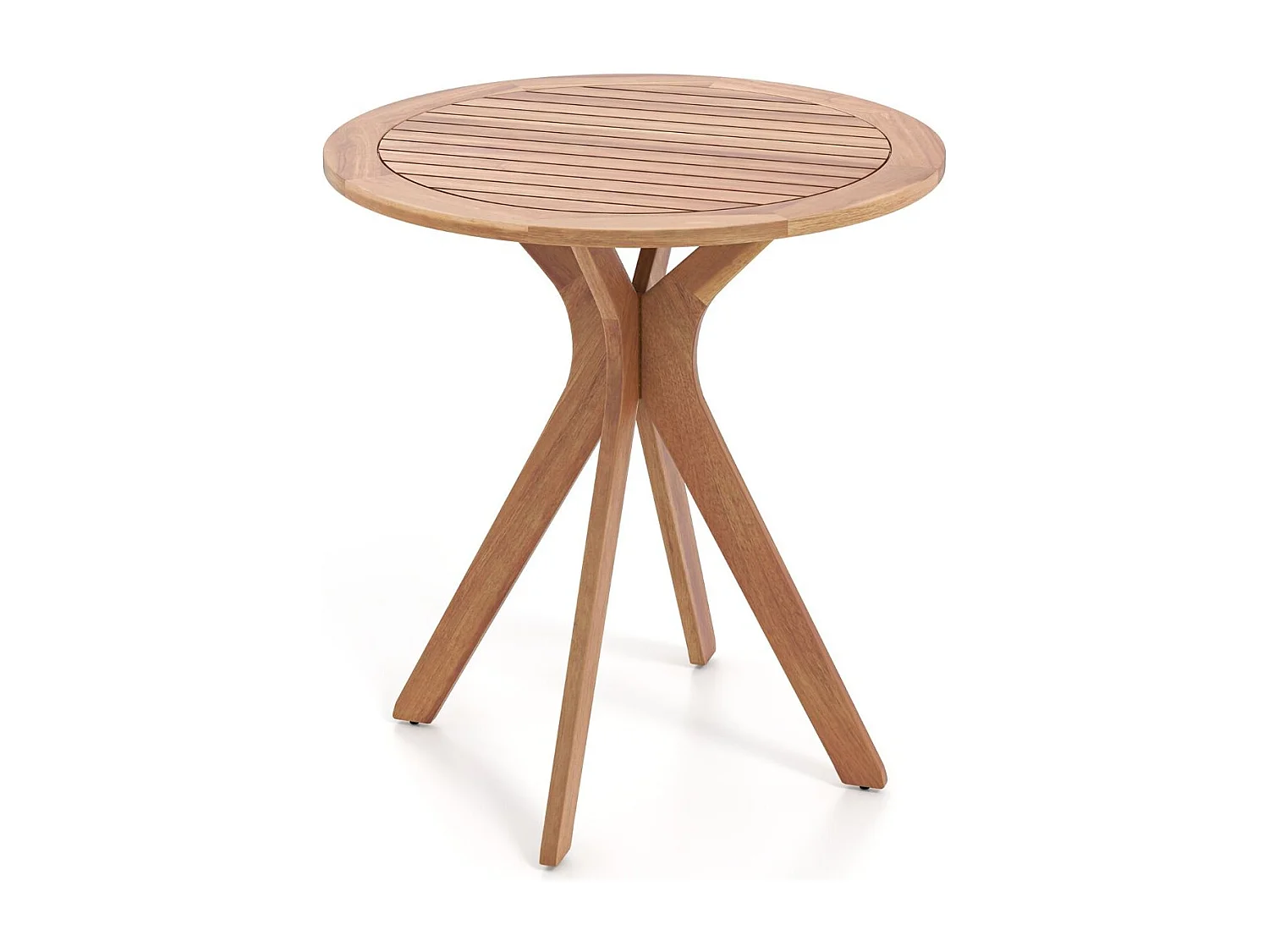 Wetterfester Gartentisch aus Akazienholz Runder Holztisch Beistelltisch Balkontisch Bistrotisch