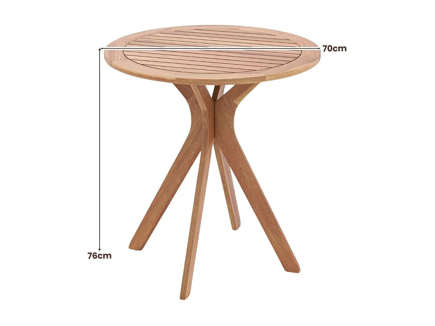 Wetterfester Gartentisch aus Akazienholz Runder Holztisch Beistelltisch Balkontisch Bistrotisch